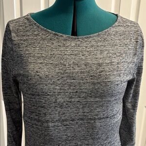 LOFT Heathered Gray Top with Bell Sleeves Small